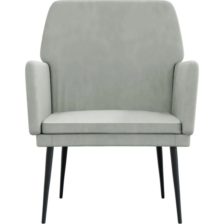 Sessel wohnzimmer, Relaxsessel Hellgrau 62x79x79 cm Samt – Bild 3
