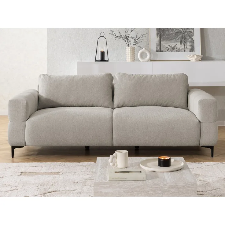 S-Style Möbel 3-Sitzer Sofa Cardea in Bubble-Optik aus weichem Strukturstoff, mit Wellenfederung und hohem Sitzkomfort