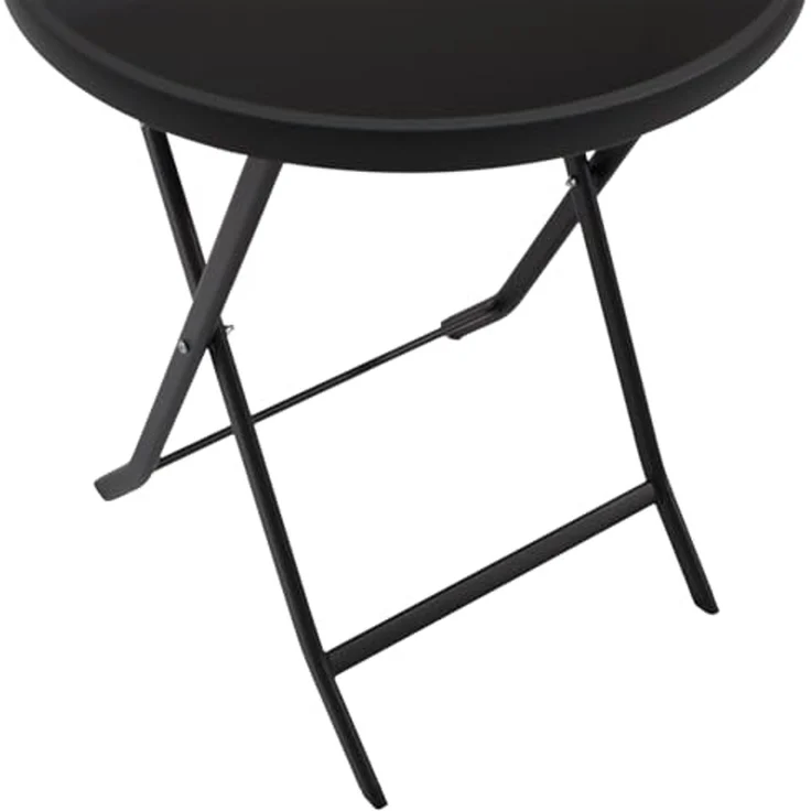 DEGAMO Gartentisch MILANO, 60cm rund, Metall anthrzait, Stahl schwarz, klappbar – Bild 5