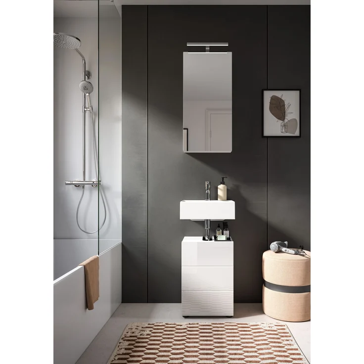 Badezimmerset Vira - Weiß / Weiß Hochglanz – Bild 6