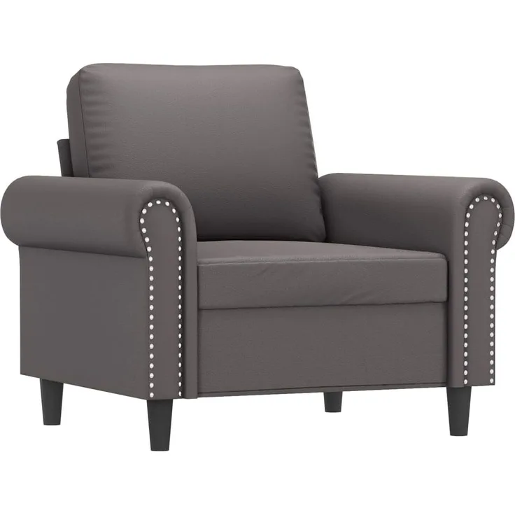 vidaXL Sessel Grau 60 cm Kunstleder 359496