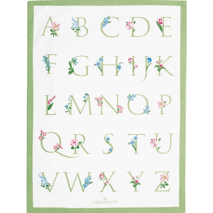 Greengate Geschirrtuch 50x70 cm mit Druck Agnes letter white 100 % Baumwolle