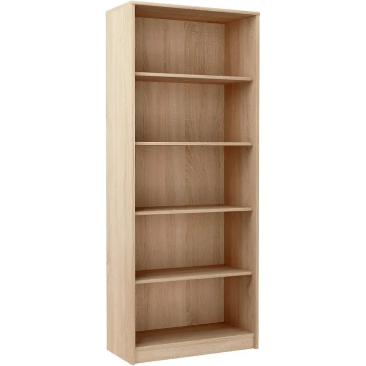 Home Collective Bücherregal mit 5 Ebenen Regal in matter Ausführung 74 cm breit, Standregal, in mattem Finish Aktenschrank, ideal für Schlafzimmer, Wohnzimmer, Flur, Regal 74 cm breit, Standregal mit 4 Einlegeböden sonoma