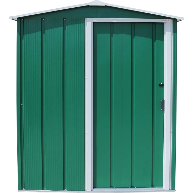 Duramax ECO 5x4 (1.56 m²) Metallgerätehaus, feuerverzinktes Metall gerätehaus - Geräteschuppen, verstärkte Dachkonstruktion, wartungsfreier und wetterfester Metallschuppen, Grün – Bild 3