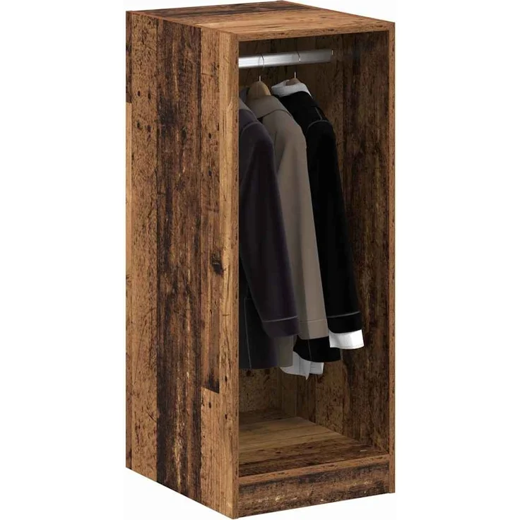 vidaXL Kleiderschrank mit Regal mit Speicher Altholz 41 x 48 x 102 cm 879645 – Bild 2