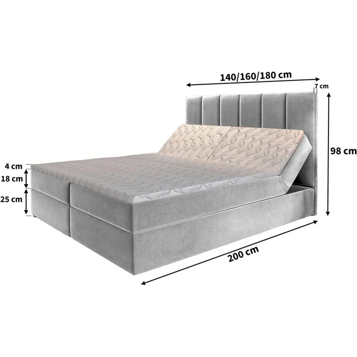 Masseno Boxbett BARINO 160x200 cm mit Bonell Matratze und Topper – Bild 3