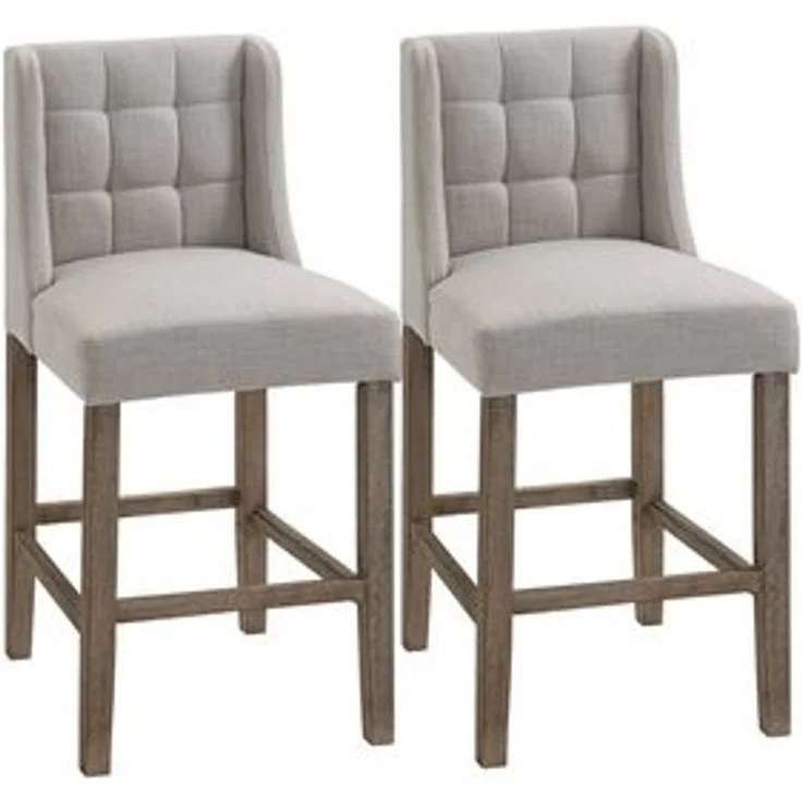 HOMCOM Barhocker Barhocker 2-er Set, Gebogene Federn – Bild 6