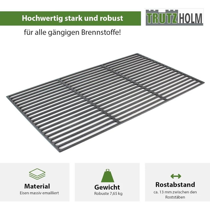 Trutzholm Grillrost rechteckig, Gusseisen emailliert, 67x40 cm – Bild 3
