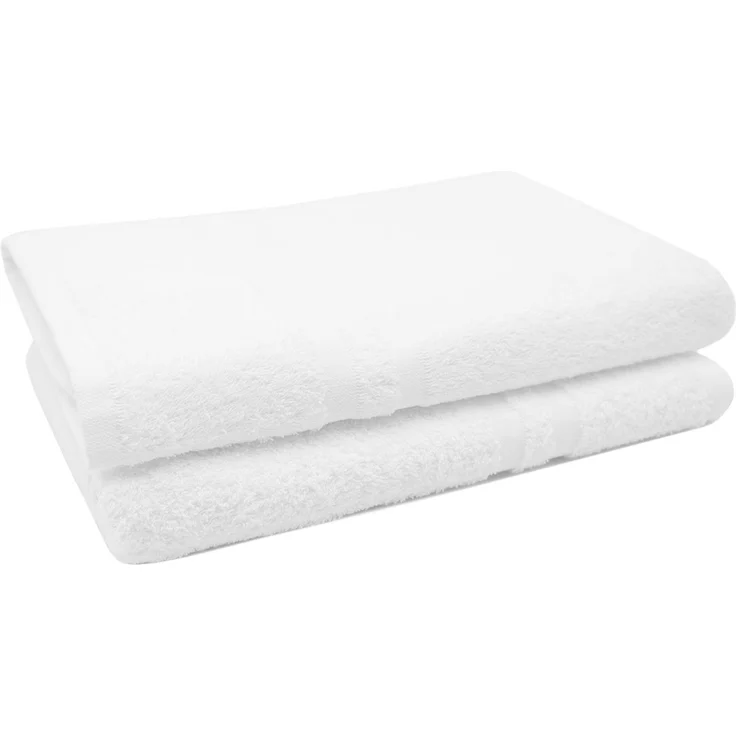 ZOLLNER Saunatücher 2er Set, 70x180 cm, Baumwolle, 450g/qm, weiß – Bild 1