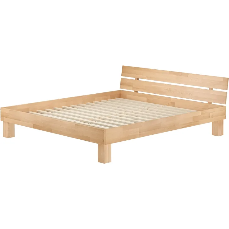 Doppelbett Buche natur Massivholzbett lackiert 180x200 Futonbett V-60. 80-18 inkl. Rollrost