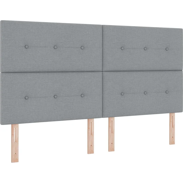 vidaXL Boxspringbett mit Matratze Hellgrau 180 x 200 cm Stoff 3454452 – Bild 4