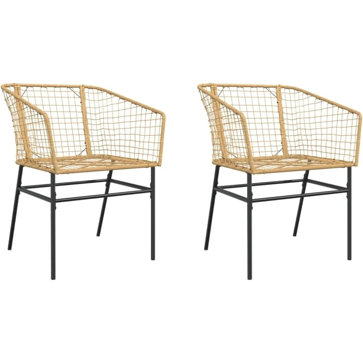 vidaXL Gartenstühle 2 Stk. Braun Poly Rattan 369099 – Bild 5