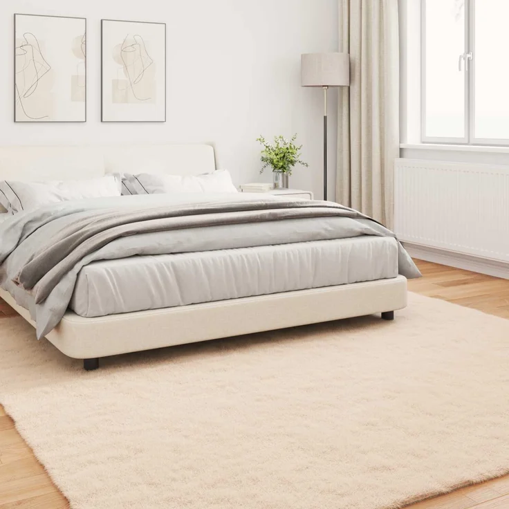 vidaXL Rutschfester Kunstfellteppich Olite Taupe 200 x 200 cm 42021753 – Bild 3