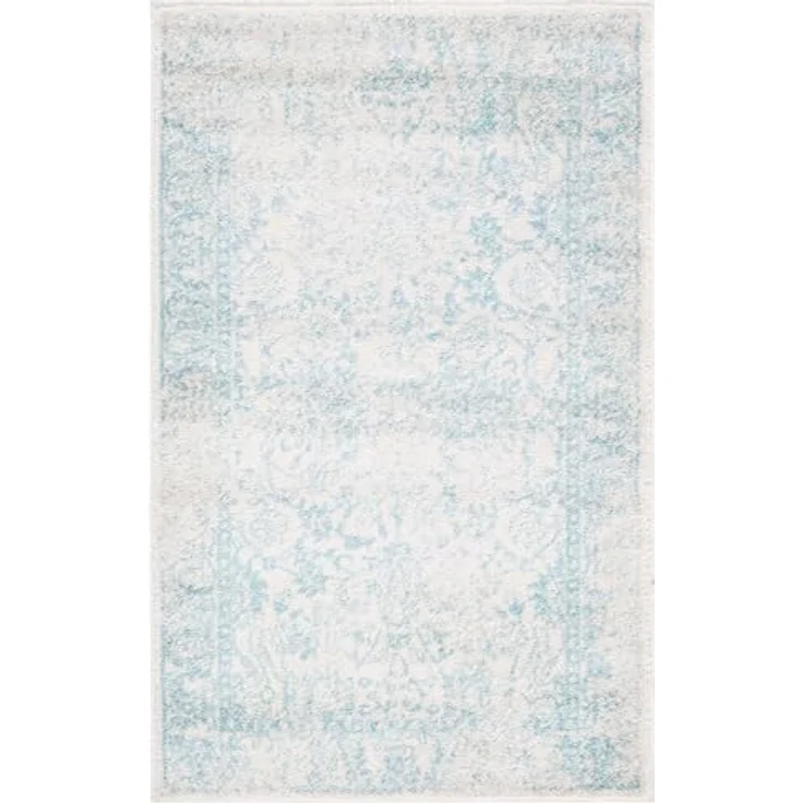 Safavieh Akzent-Teppich 91x152 cm - Adirondack Collection - Transitional Design, Elfenbein & Hellblau, Pflegeleichte Synthetikmischung, Ideal für Wohnzimmer, Schlafzimmer, Büro – Bild 3