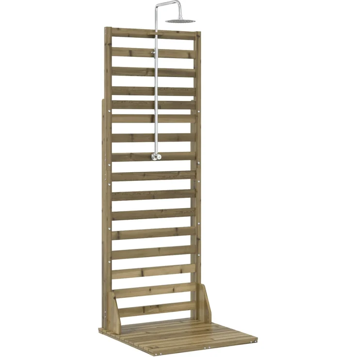 vidaXL Gartendusche 225 cm Imprägniertes Kiefernholz und Edelstahl 886351 – Bild 2