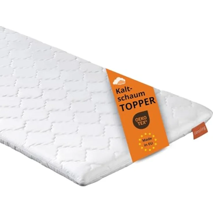 sleepling orthopädischer Kaltschaum Topper, 80 x 200 cm, 6 cm Komforthöhe, waschbarer Bezug, für alle Matratzen und Betten