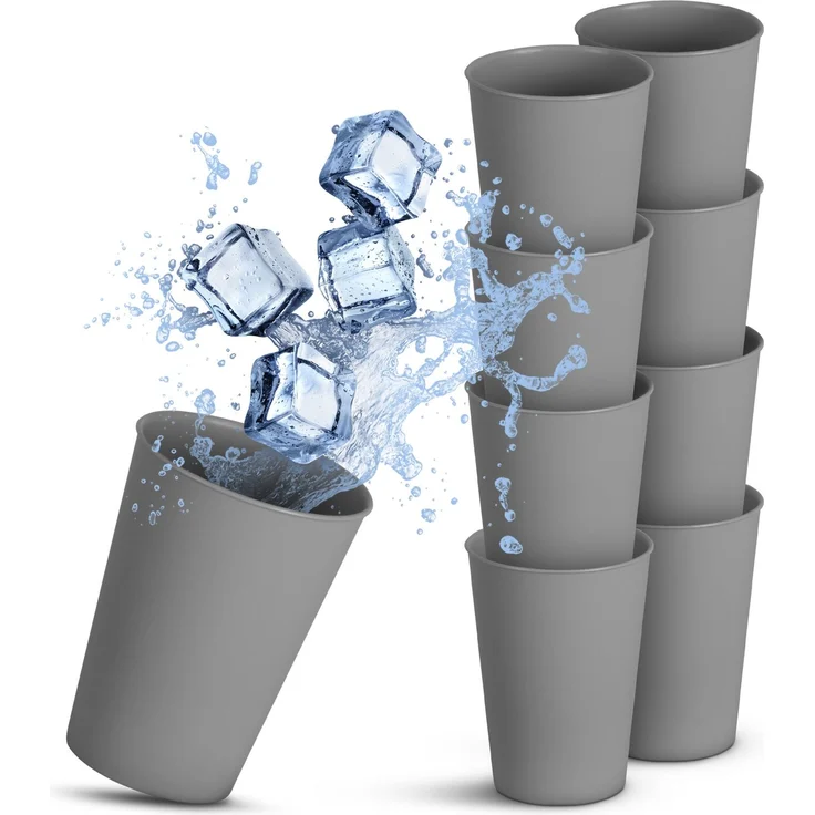 Becher Kunststoff - Mehrweg Grau 0,2L 8er-Pack – Bild 1