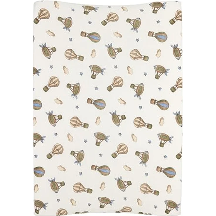 Meyco Baby Wickelauflagenbezug Jersey - 50x70 cm - Spannbetttuch Wickelunterlage - 100% Baumwolle - Oeko Tex zertifiziert - weich & hautfreundlich - waschmaschinenfest - Air Balloons - Mehrfarbig – Bild 2