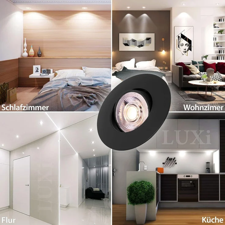 Maxkomfort LED Einbauleuchte Luxi, LED fest integriert, warmweiß, 3000K, Einbauspot – Bild 5