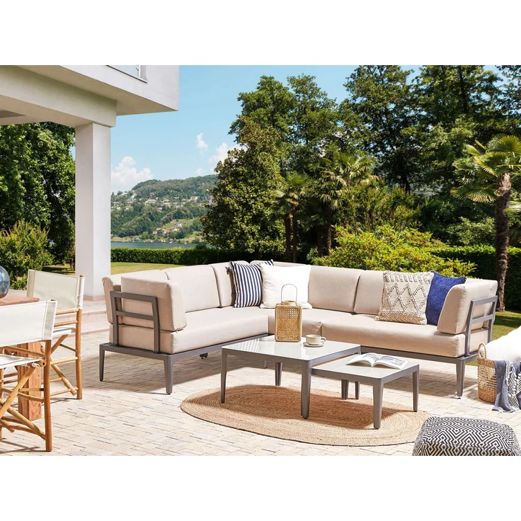 Ecksofa Lounge Set RIMA III Metall Beige – Bild 3