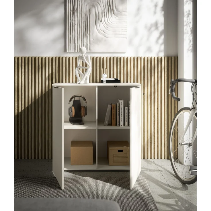 Kommode >Linz< 2 Türen, 4 Fächer, in Kaschmir - 90x90x40cm (BxHxT) – Bild 8