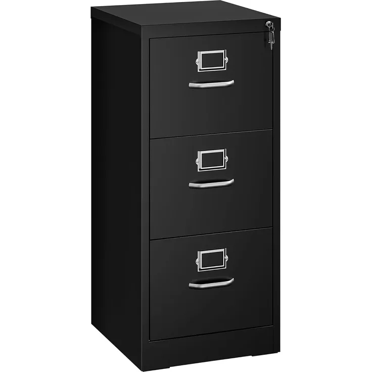 YITAHOME Aktenschrank Abschließbar, Metall Aktenschränke mit 3 Schubladen für A4, Legal, Letter, Anti-Kippen Büroschrank mit Cue-Kartenschlitz für Home-Office, Schwarz, 45. 8 x 45 x 103 cm