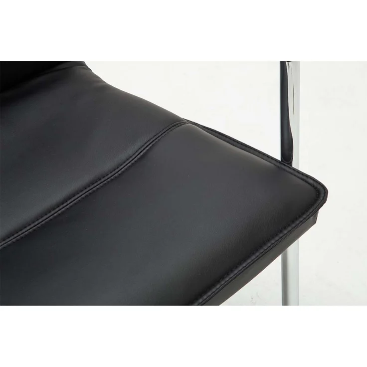 2er Set Besucherstuhl SEATTLE - 92x56x60cm, Schwarz Kunstleder Metall in Chromoptik Gestell Konferenzstuhl Wartezimmerstuhl – Bild 7