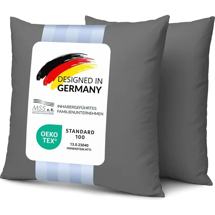MSS Kissenbezug 2er Set - 40x40 cm - Anthrazit