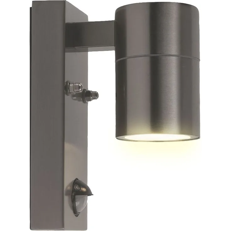 Außenwandlampe, Edelstahl schwarz, Bewegungsmelder, H 16,3 cm