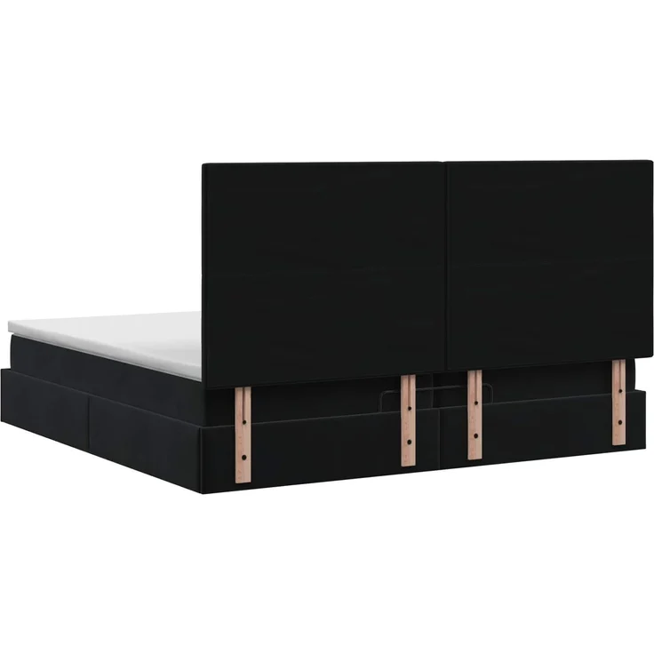 vidaXL Ottoman-Bett mit Matratze und LED Schwarz 200 x 200 cm Samt 3458399 – Bild 10