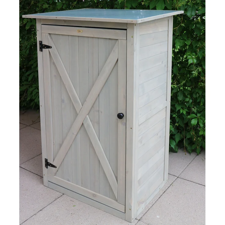 HABAU Gartenschrank "Benno" aus Holz, Grau, 76 x 56 x 117 cm – Bild 5