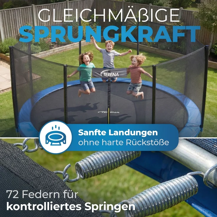 Terena Trampolin ø 366 cm mit Sicherheitsnetz | bis 150kg – Bild 8