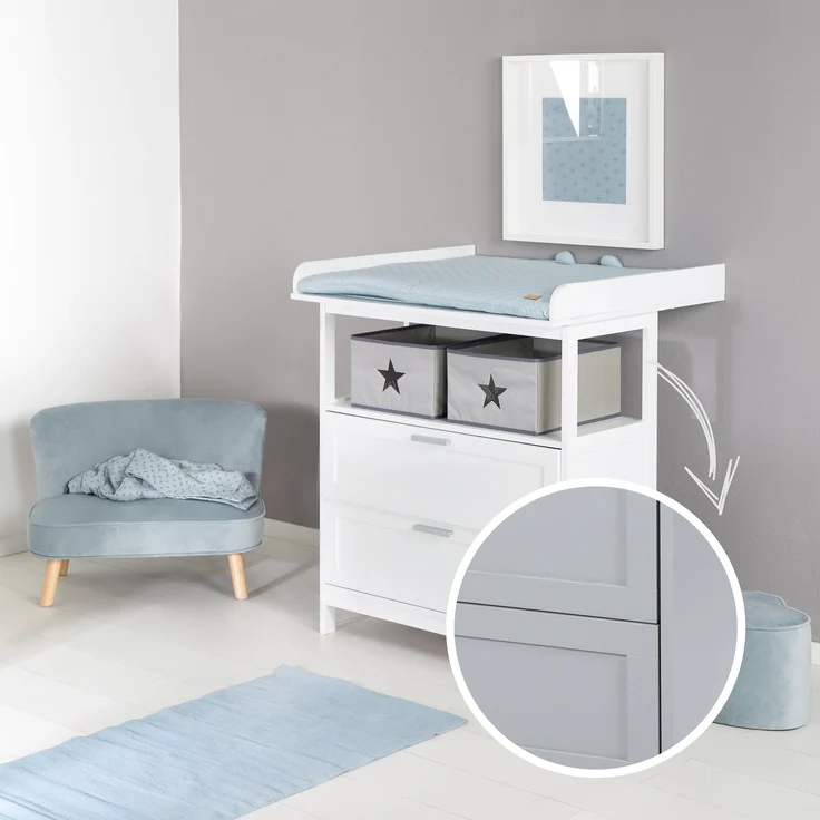 roba Wickelkommode 'Hamburg' mit Ansatz - 2 Schubladen - 2 Boxen - Wickelhöhe 92 cm - Weiß – Bild 6
