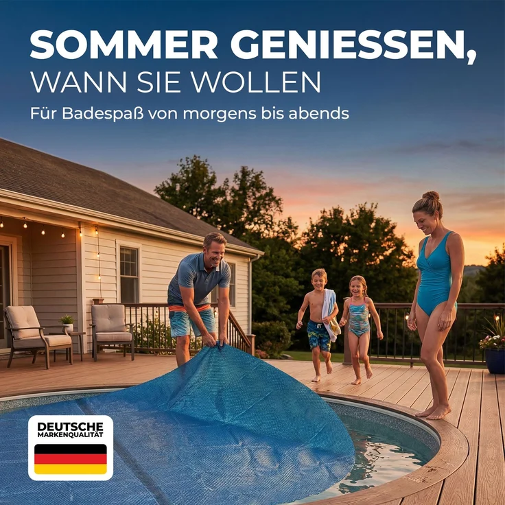 Miganeo Pool Solarfolie Ø 488 cm rund | schwarz/blau – Bild 7