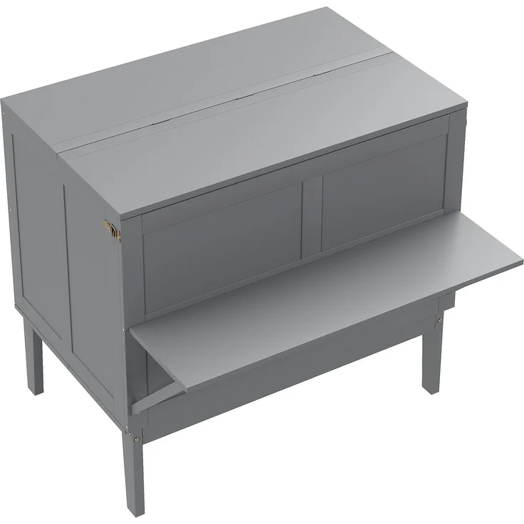 Novelux Vertikales Schrankbett 90x200 cm Wandklappbett mit Lattenrost – Platzsparendes Einzelbett aus Holz & Metall für kleine Räume, Grau, 150 kg – Bild 7
