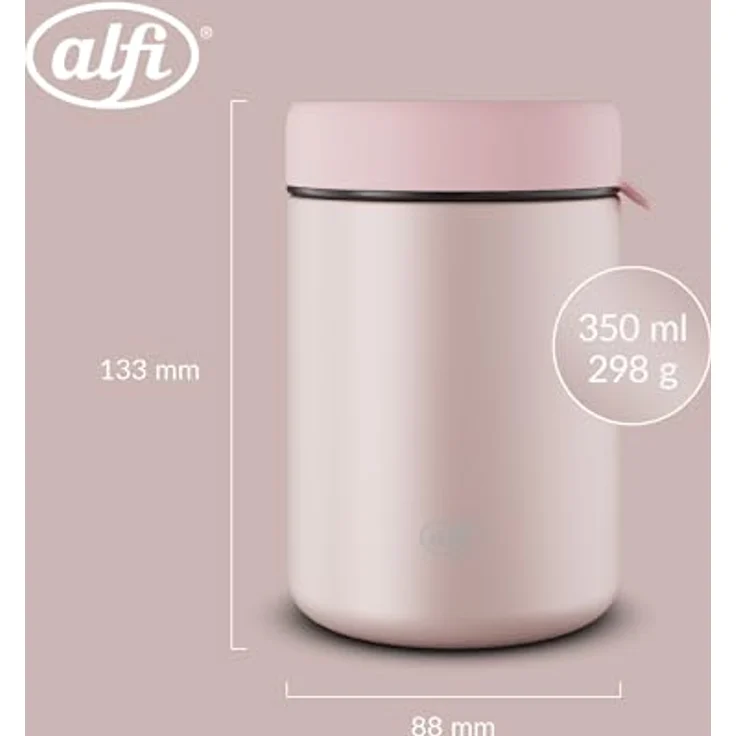Alfi Thermobehälter ISO FOOD MUG, Thermobehälter für Essen, spülmaschinenfest, Edelstahl, Kunststoff, Silikon, (1-tlg), 0,35l, 5h heiß & 10h kalt, dicht & auslaufsicher, mit Göffel – Bild 8