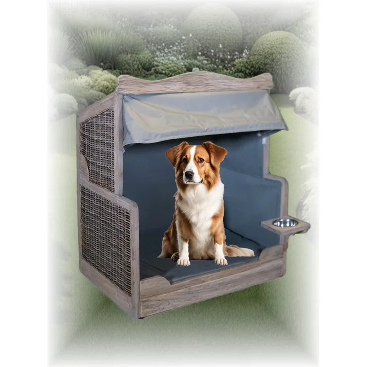Strandkorb-King XL Hundestrandkorb aus Teakholz naturfarben
