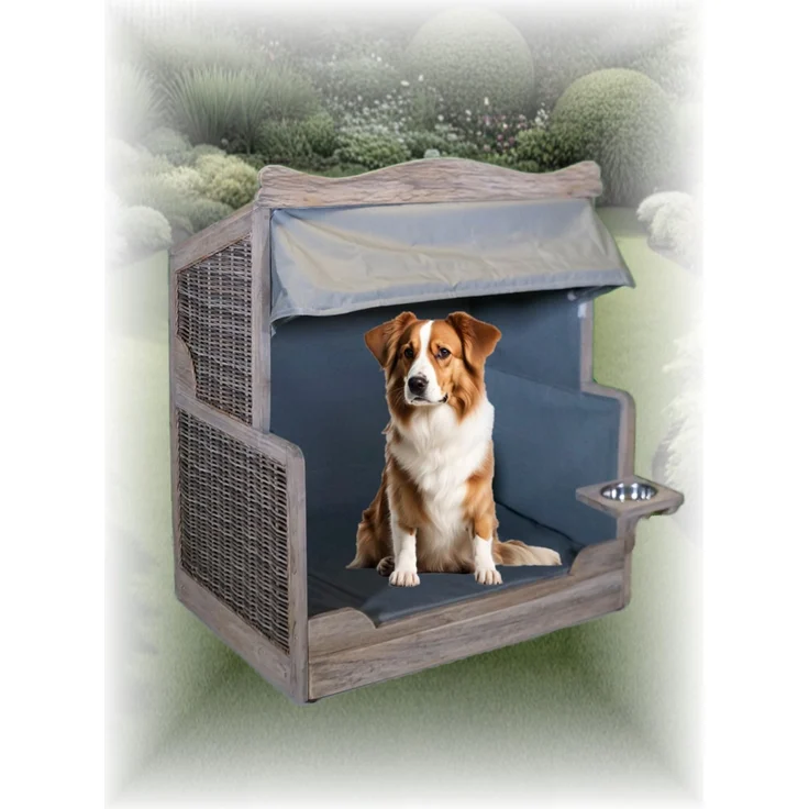 Strandkorb-King XL Hundestrandkorb aus Teakholz naturfarben – Bild 1