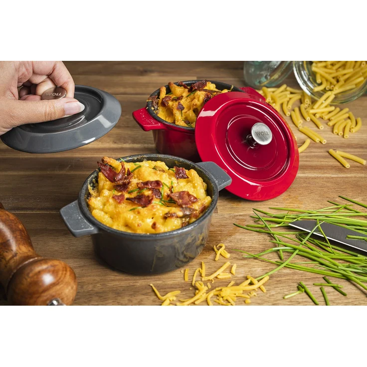 WOLL Iron Mini‑Kasserolle Set Ø 10 cm/ H: 5 cm/ 1 L zwei Teile Carbon Grey Gusseisen Induktion & Ofen geeignet spülmaschinenfest mit Deckeln – Bild 6