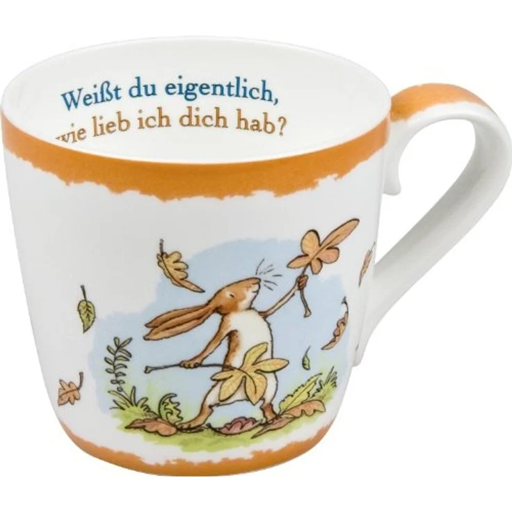 4er Set Henkelbecher Porzellan Vier Jahreszeiten Weißt Du eigentlich, wie lieb ich dich hab – Bild 6