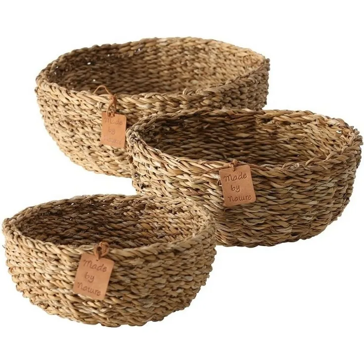 BOLTZE GRUPPE GmbH Dekokorb Dekokorb Sophy Ø. 20/25/30 H. 9/11/13 cm Seegras 3er Set