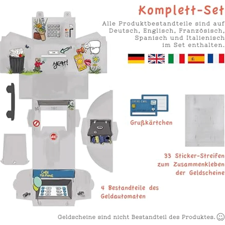 SURPRISA Geschenkbox Geld-O-Mat Geldgeschenk Verpackung – Kreatives DIY Geldautomat, für Geldgeschenke zum Geburtstag, Hochzeit & besondere Anlässe – Bild 6