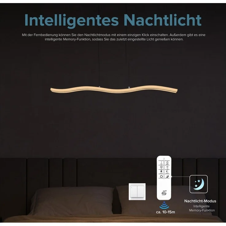 doporro LED Pendelleuchte dimmbar Hängeleuchte Esstisch mit Fernbedienung Höhenverstellbar – Bild 3