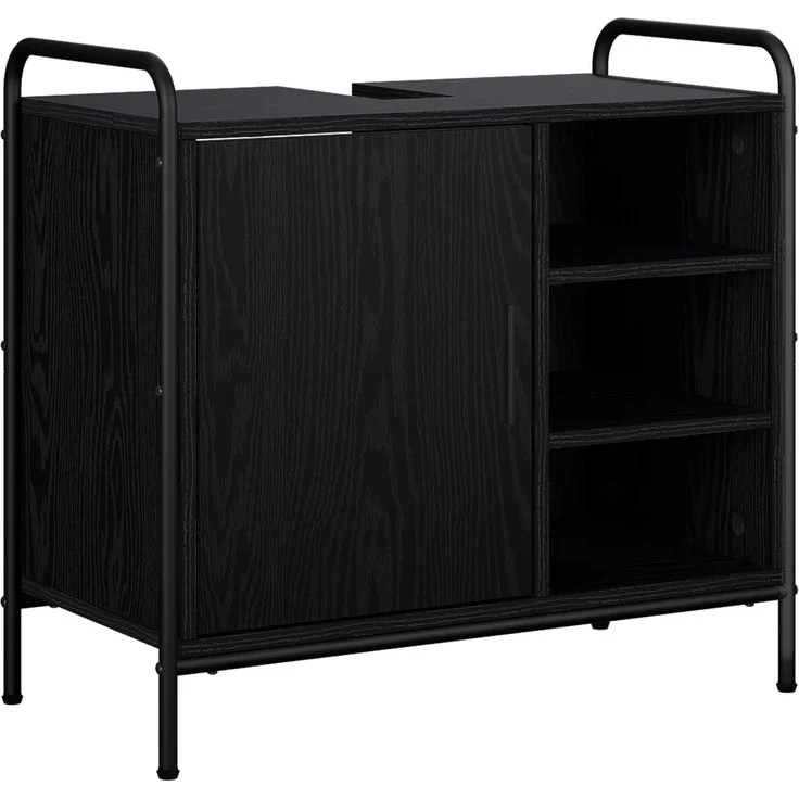 vidaXL Badezimmerschrank-Set 2 stk. Schwarz Eichen-Optik 3444483 – Bild 4