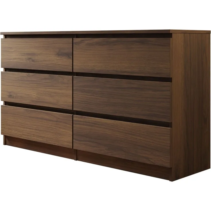 MIRJAN24 Kommode Malwa M6 140 (mit 6 Schubladen), grifflose Öffnungssystem, geräumiger Schubladen