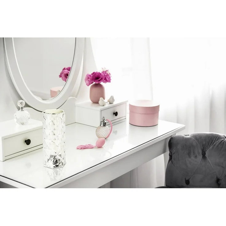 EGLO Tischleuchte LUCIGNANO Tischlampe - Kunststoff - LED - 0,6W - IP20, Dimmfunktion, Farbwechsel, RGB, USB-Anschluss mit Ladefunktion, mehrere Helligkeitsstufen, LED fest integriert, RGB, Nachttischlampe, Schreibtischleuchte, Leselampe, H21 x Ø9 cm – Bild 1