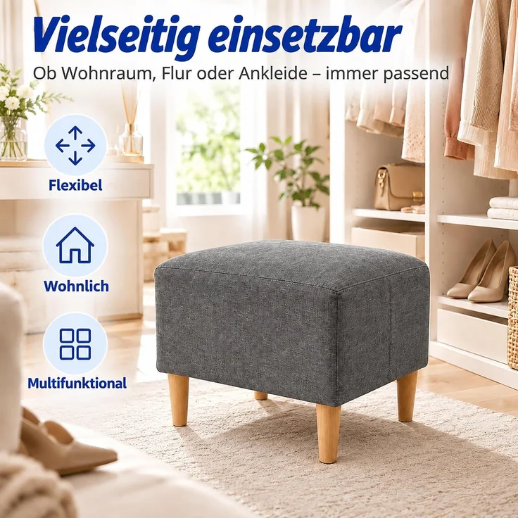 Relaxdays Fußhocker gepolstert – Bild 6