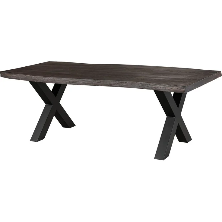 Baumtisch Mango 200x100x77 grau lackiert / X-Beine anthrazit matt FREEFORM 5 – Bild 1