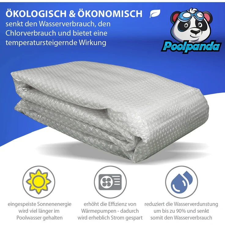 Poolpanda Pool Solarfolie Ø 600 cm Power rund | transparent | 300 my | 16 mm Luftblasen – Bild 2