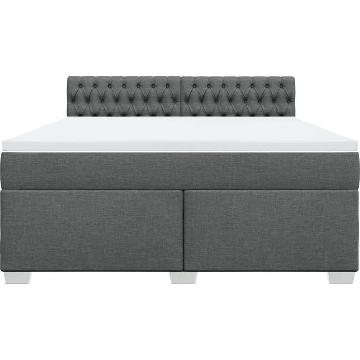 vidaXL Boxspringbett mit Matratze Dunkelgrau 180x200 cm Stoff 3285975 – Bild 4